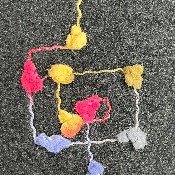 Tsunami Esq Black Wool Blend Embroidered Cropped Jacket Blazer Sz M Art-to-Wear - Picture 7 of 16